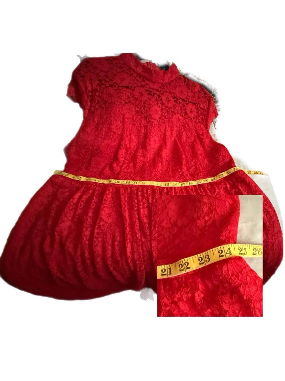 Red Lace Fit & Flare Dress - Elegant Women's Dress in Plus Size 3X NWT - Picture 14 of 17